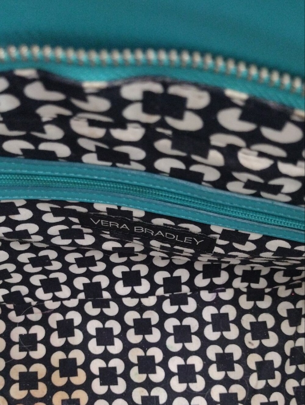 Vera Bradley Teal Satchel with Removable Shoulder Strap - Picture 6 of 12